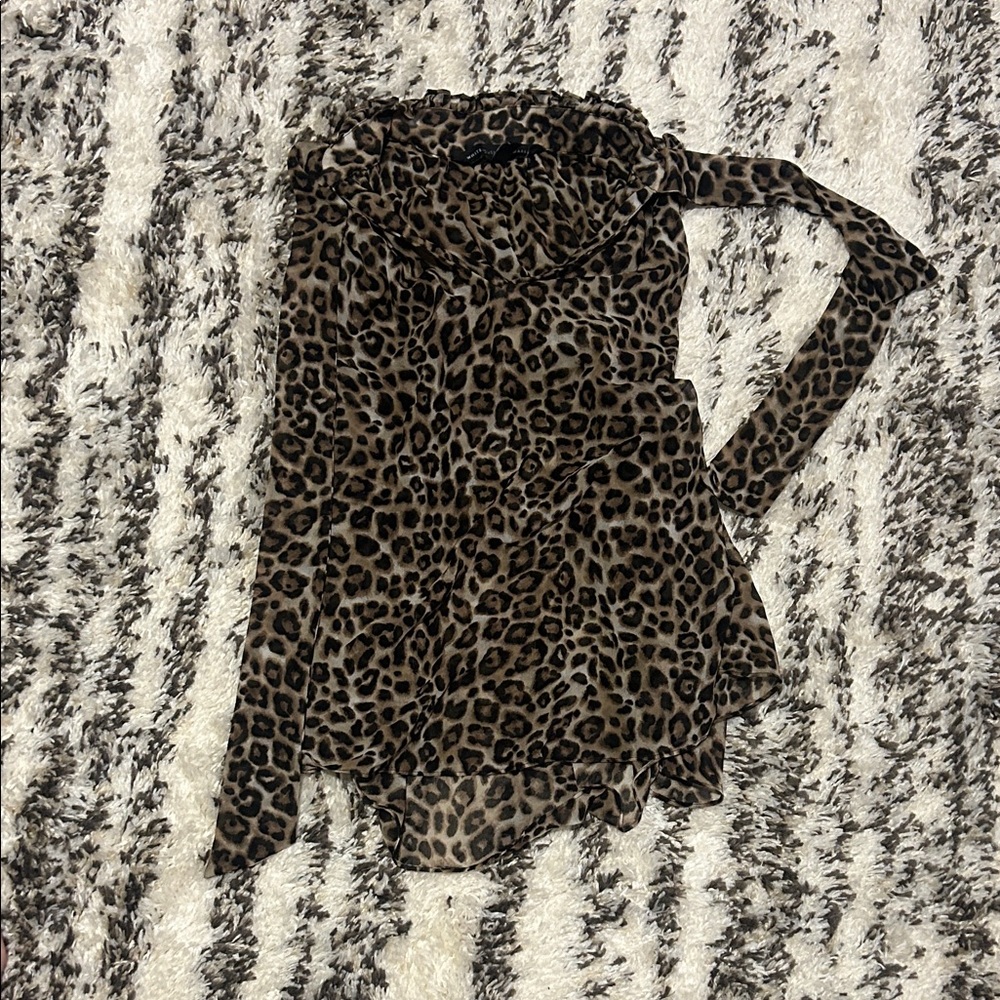 White House Black Market Animal Print Blouse